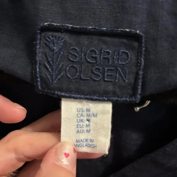 Sigrid Olsen long sleeve button down 100% linen long line tops bundle of two M - Picture 4 of 9